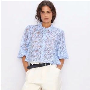 Zara Organza Poplin top